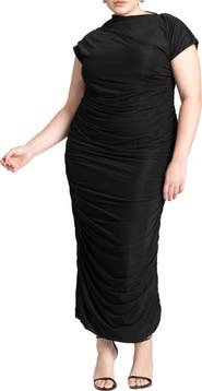 ELOQUII Draped Asym Dress