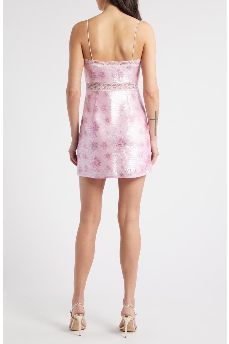 finta sequin mini dress Finta Floral Sequin Lace Trim Minidress (Women)