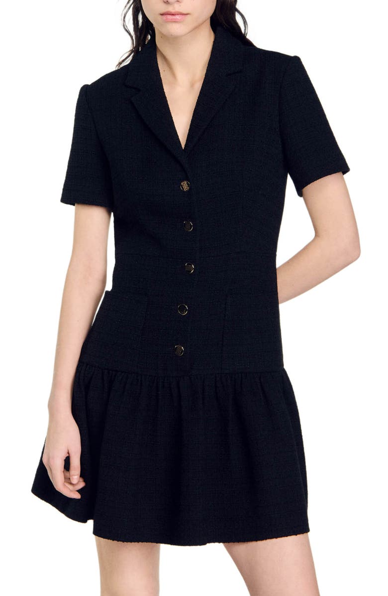SANDRO Short tweed dress, Main, color, 