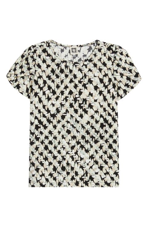 Print Tulip Sleeve Top (Petite)