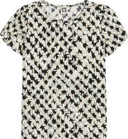 AK ANNE KLEIN Print Tulip Sleeve Top