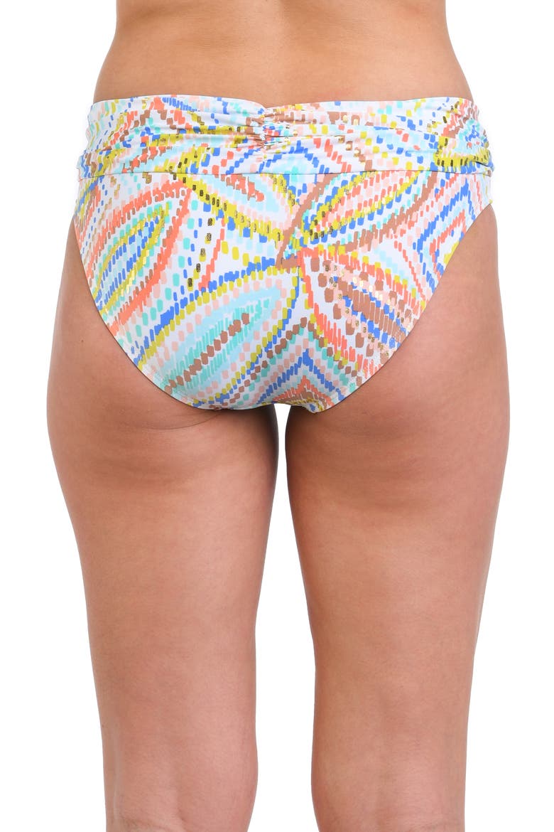 Sunbaked Jewels Shirred Bikini Bottoms, Alternate, color, WHITE