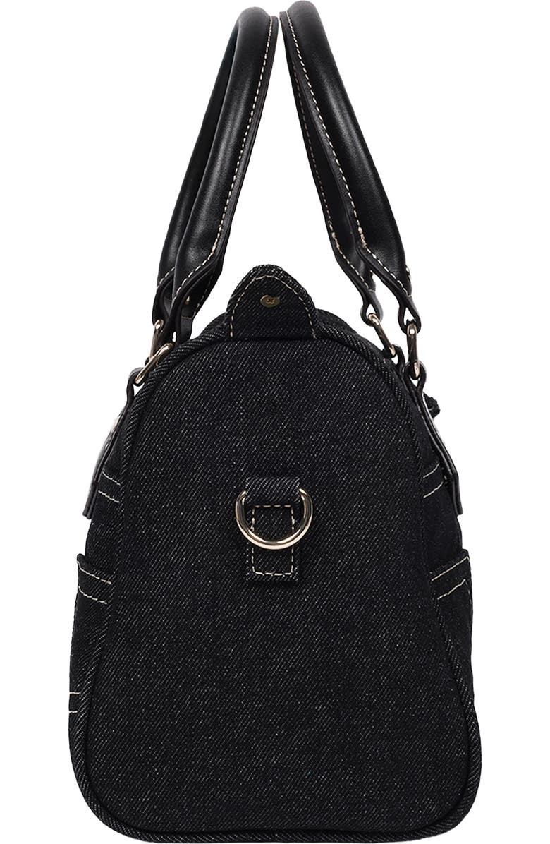 True Religion Heritage Denim Satchel Bag, Alternate, color, Black