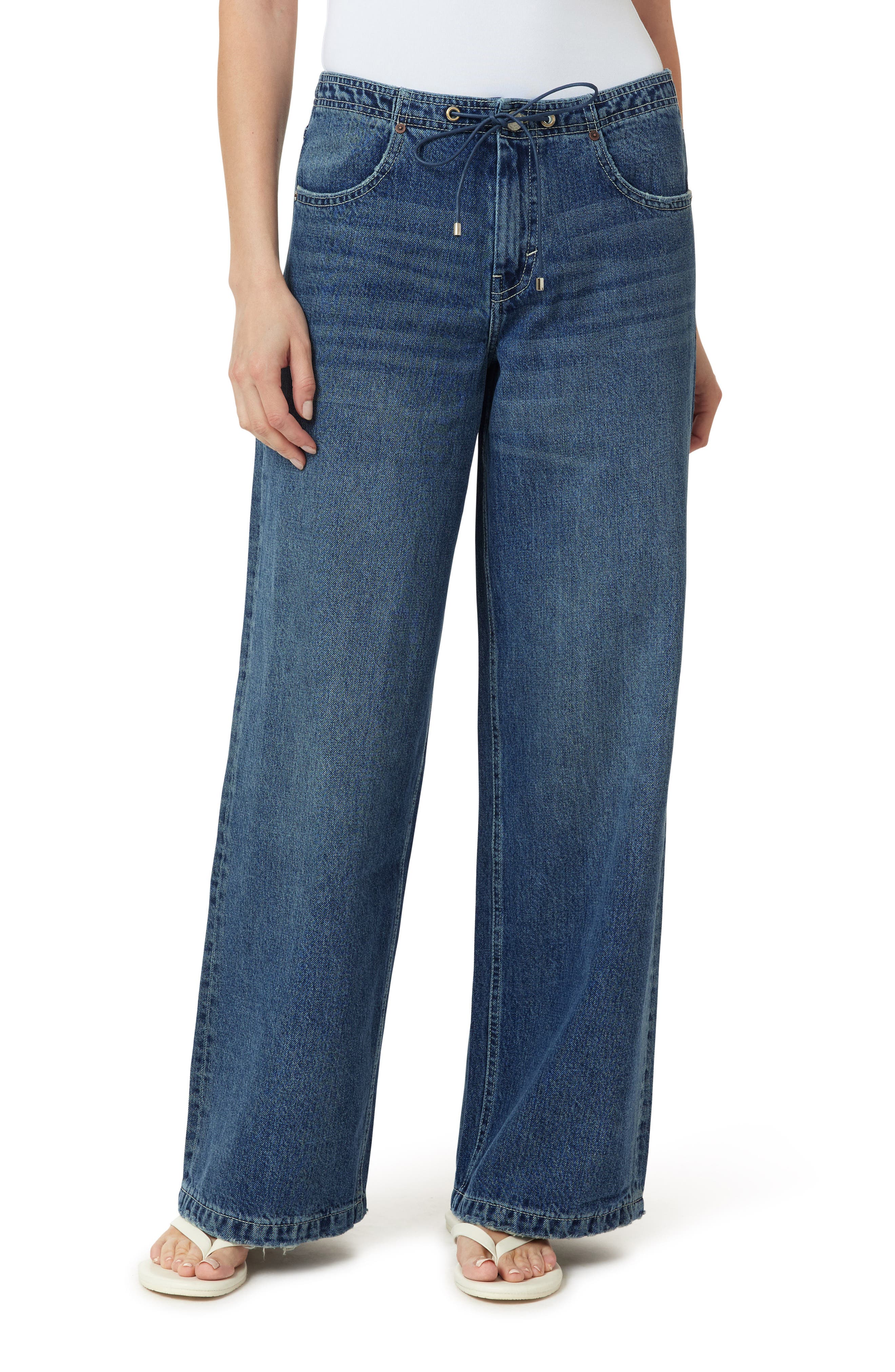 Lia Drawstring Wide Leg Jeans