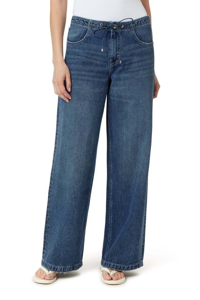 Lia Drawstring Wide Leg Jeans, Main, color, STORM