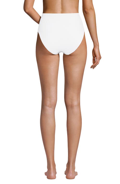 LANDS' END LANDS' END RIBBED SMOOTHING HIGH WAISTED BIKINI BOTTOMS 