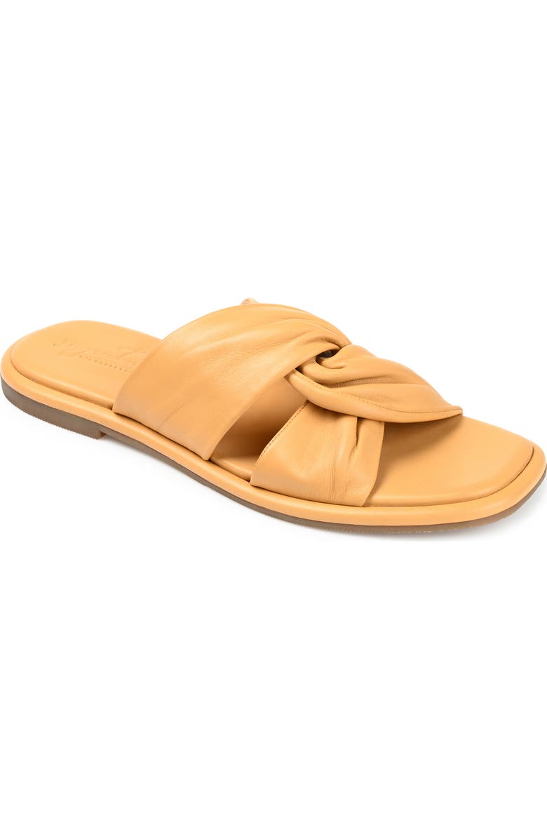 Journee Signature Kanndice Crisscross Slide Sandal, Main, color, Tan