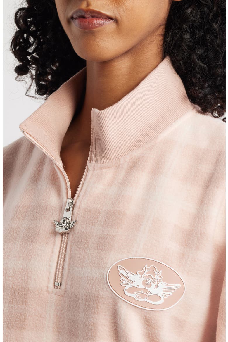 Alex On My Team A1 Quarter Zip Pullover, Alternate, color, PINK PLAID