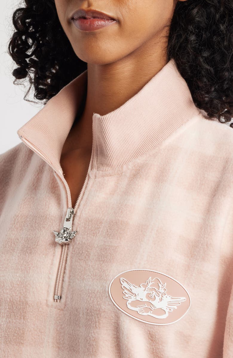 BOYS LIE Alex On My Team A1 Quarter Zip Pullover, Alternate, color, Pink Plaid