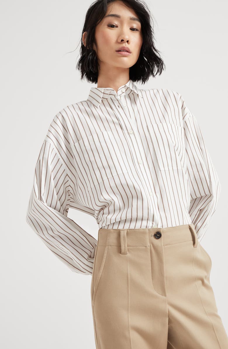 Brunello Cucinelli Kickflare Cigarette trousers, Alternate, color, 