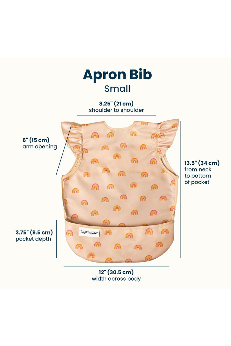 Mess-Proof and Waterproof Ruffled Shoulder Apron Bib, Alternate, color, Boho Rainbow