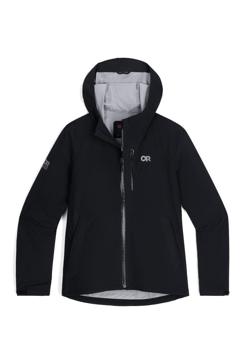 Freewheel Stretch Rain Jacket, Alternate, color, BLACK
