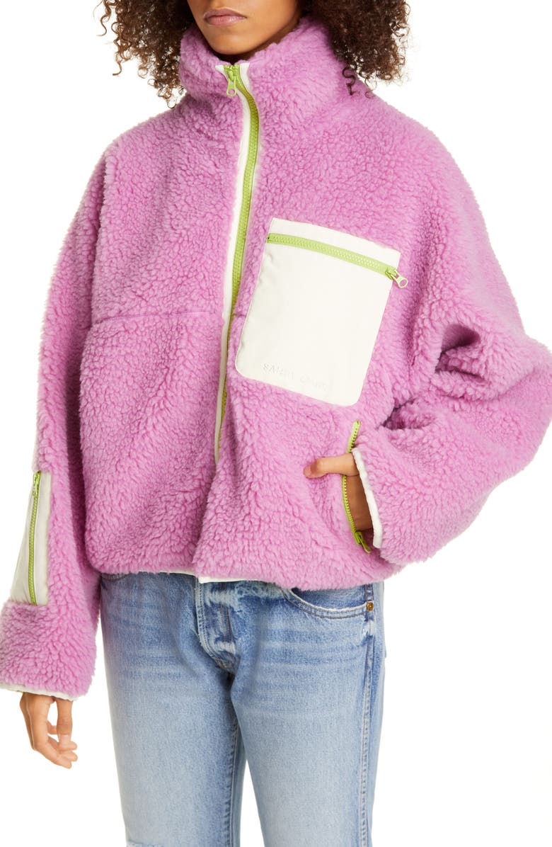 Sandy Liang Ponyo Faux Fur Jacket, Alternate, color,