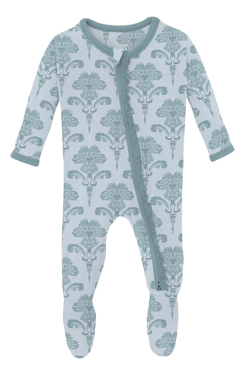 KicKee Pants Ruffle Fitted One-Piece Pajamas, Main, color,