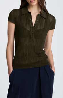 Ribbed Polo Sweater