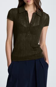 Kenneth Cole Ribbed Polo Sweater