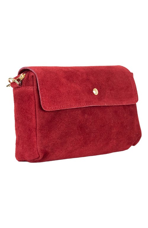 Persaman New York Suede Crossbody Bag In Red