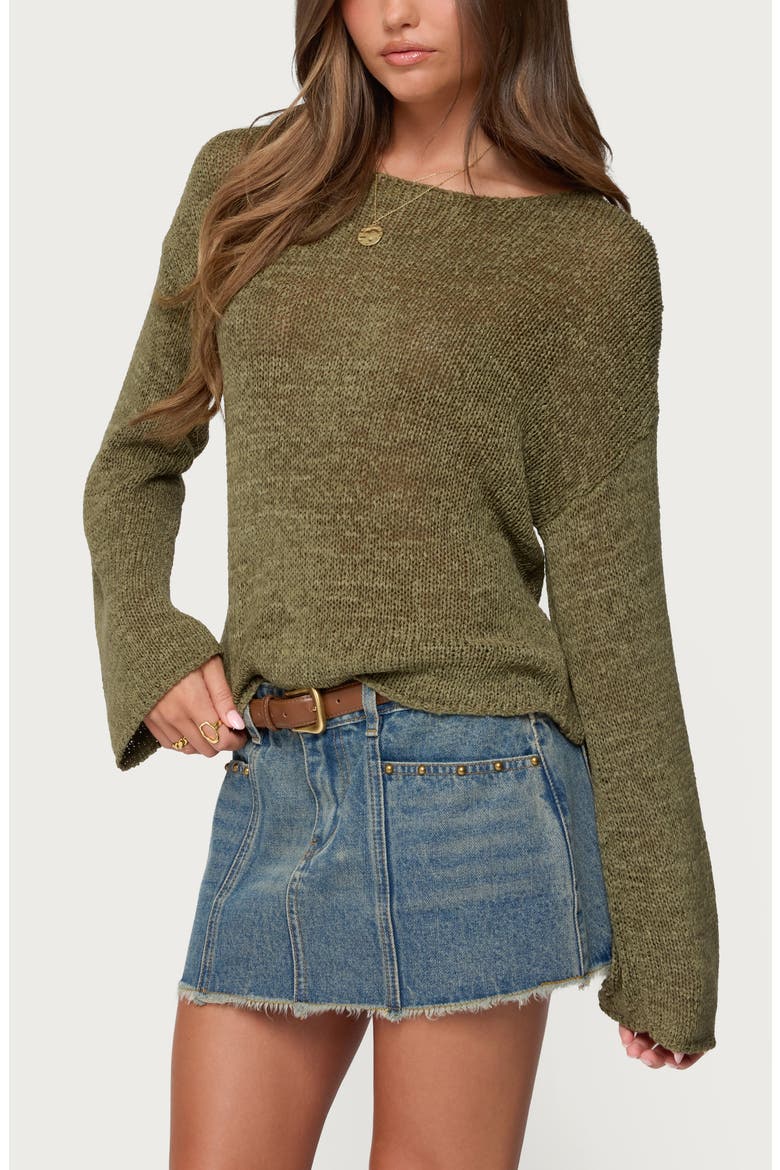 Drop Shoulder Sweater, Alternate, color, OLIVE