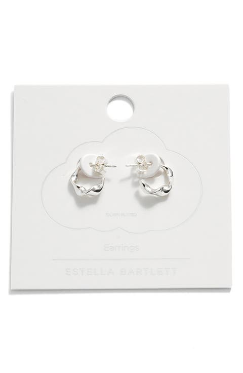 Twist Huggie Hoop Earrings