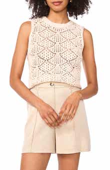 Vince Camuto Open Stitch Sleeveless Sweater