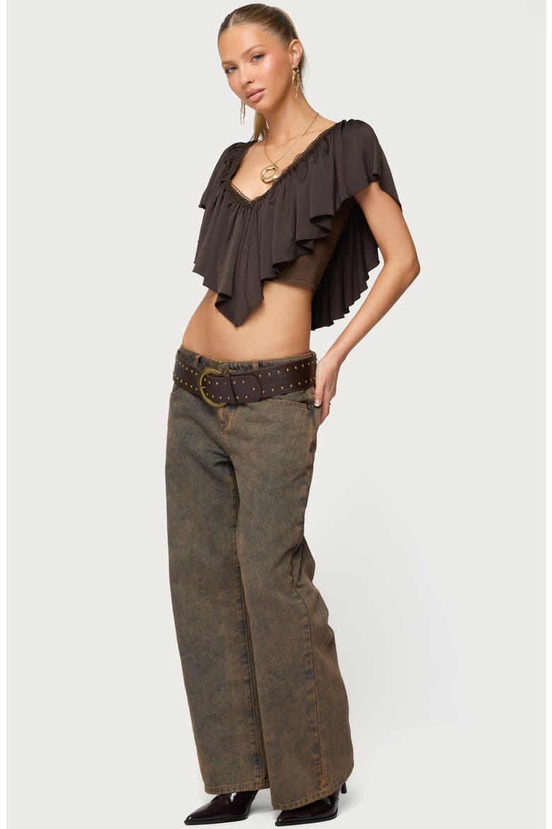 Ace Low Rise Baggy Jeans, Alternate, color, BROWN-WASHED