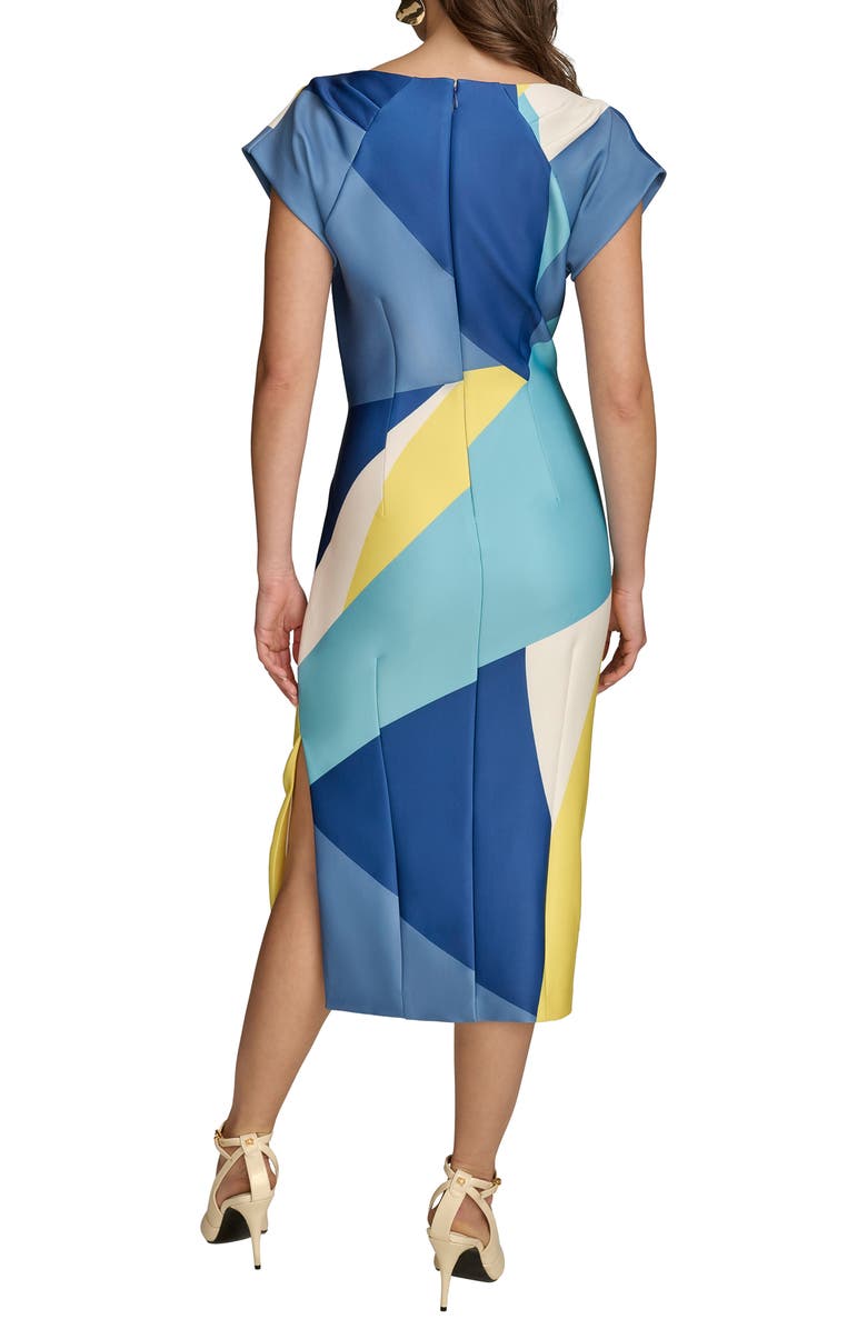 Donna Karan New York Colorblock Scuba Knit Midi Dress, Alternate, color, Cosmos Multi