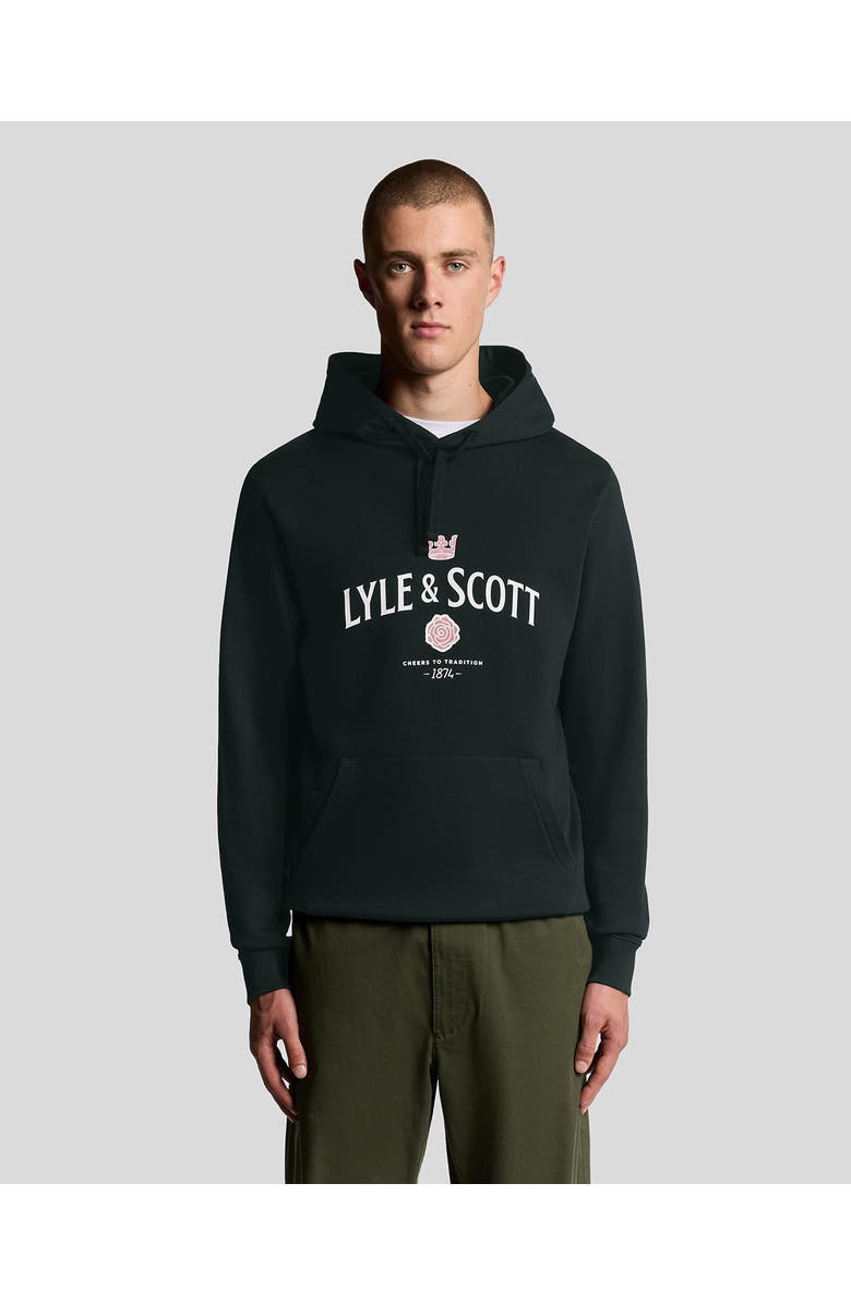 Lyle & Scott Cheers To Tradition Graphic Hoodie, Main, color, Dark Navy