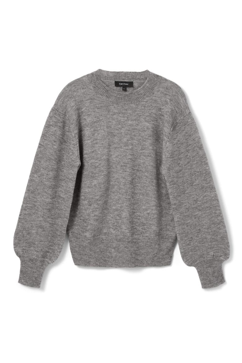 Blouson Sleeve Sweater, Alternate, color, GRAY