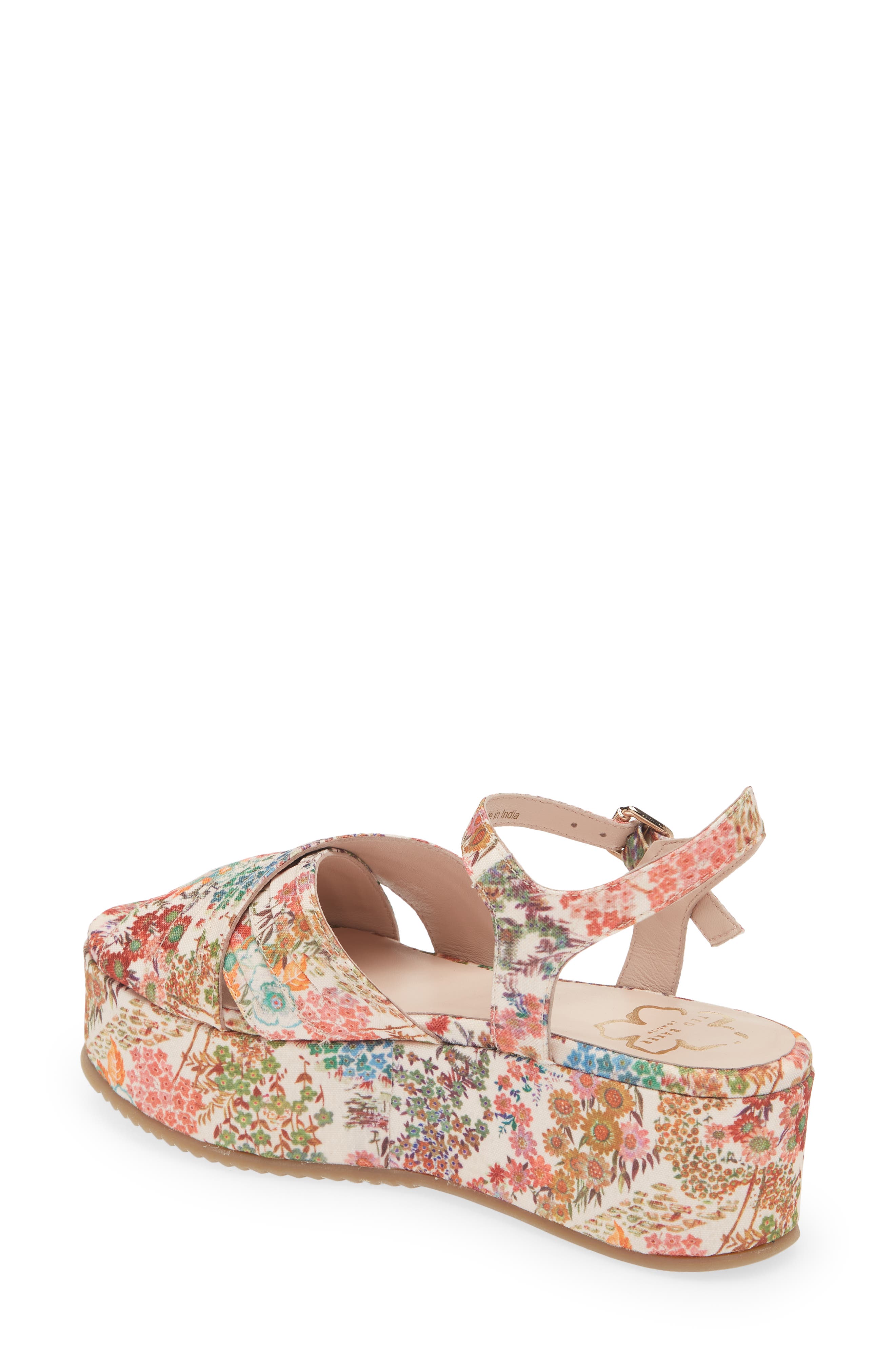 Ted Baker London Ameelah Sunburnt Retro Floral Platform Sandal, Alternate, color, 