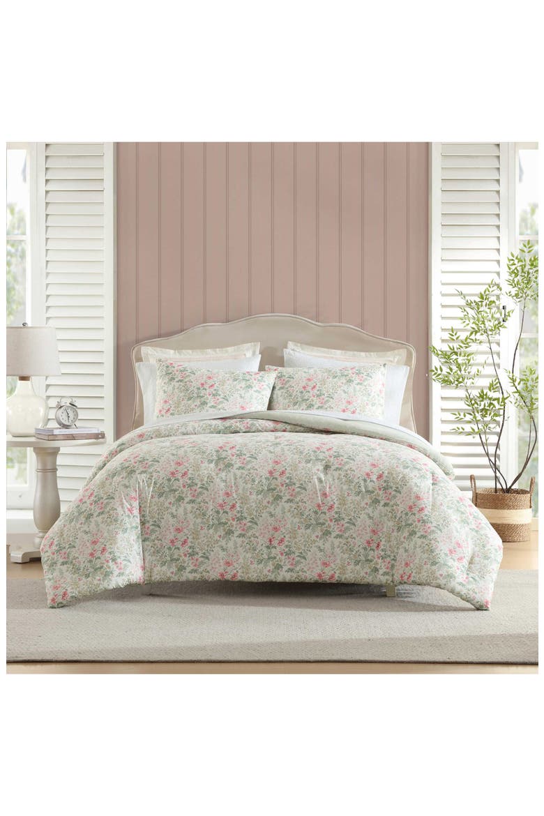 Arden Floral Comforter Set, Alternate, color, LIGHT/ PINK