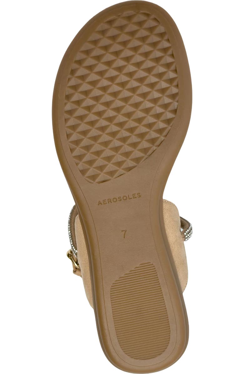 Aerosoles Gioiosa Ankle Strap Sandal, Alternate, color, Beige Bisque Fx Suede/ Crystal