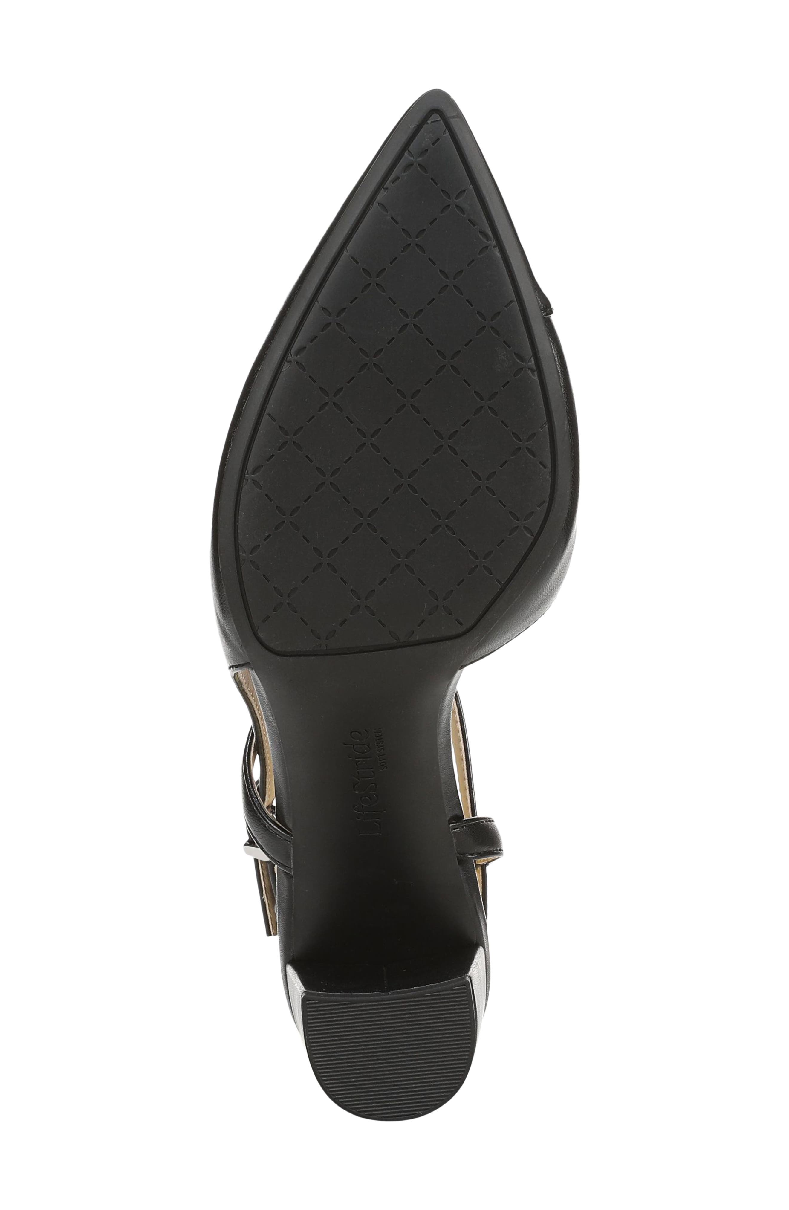 LifeStride Raelynn Slingback Half d'Orsay Pointed Toe Pump, Alternate, color, Black