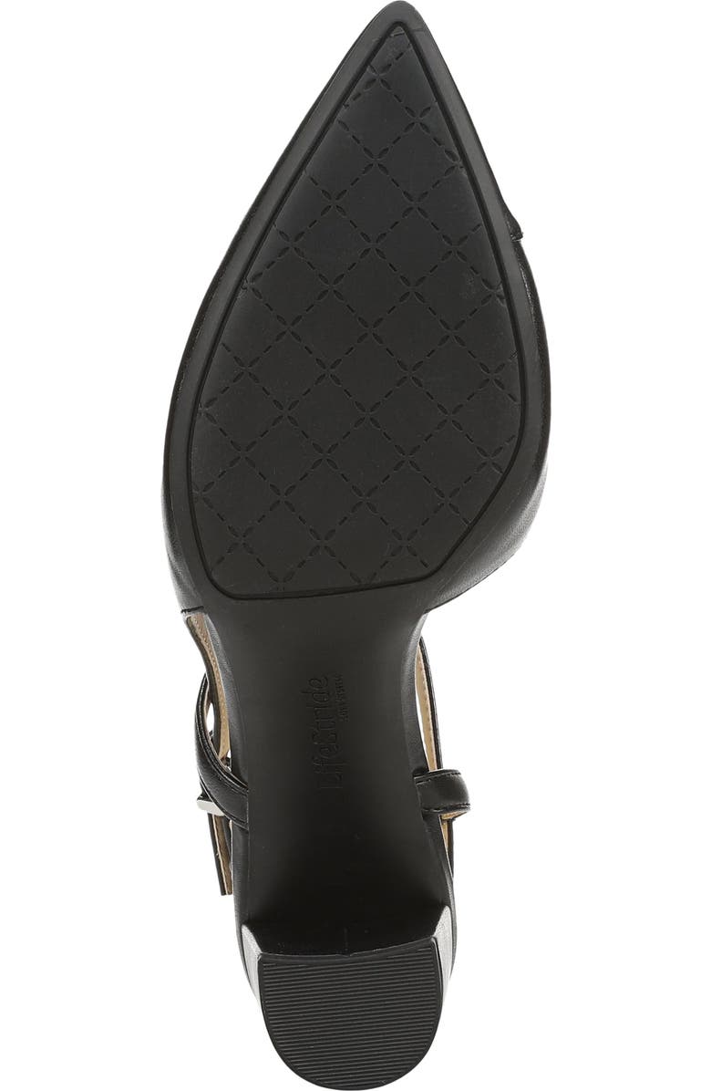 LifeStride Raelynn Slingback Half d'Orsay Pointed Toe Pump, Alternate, color, Black