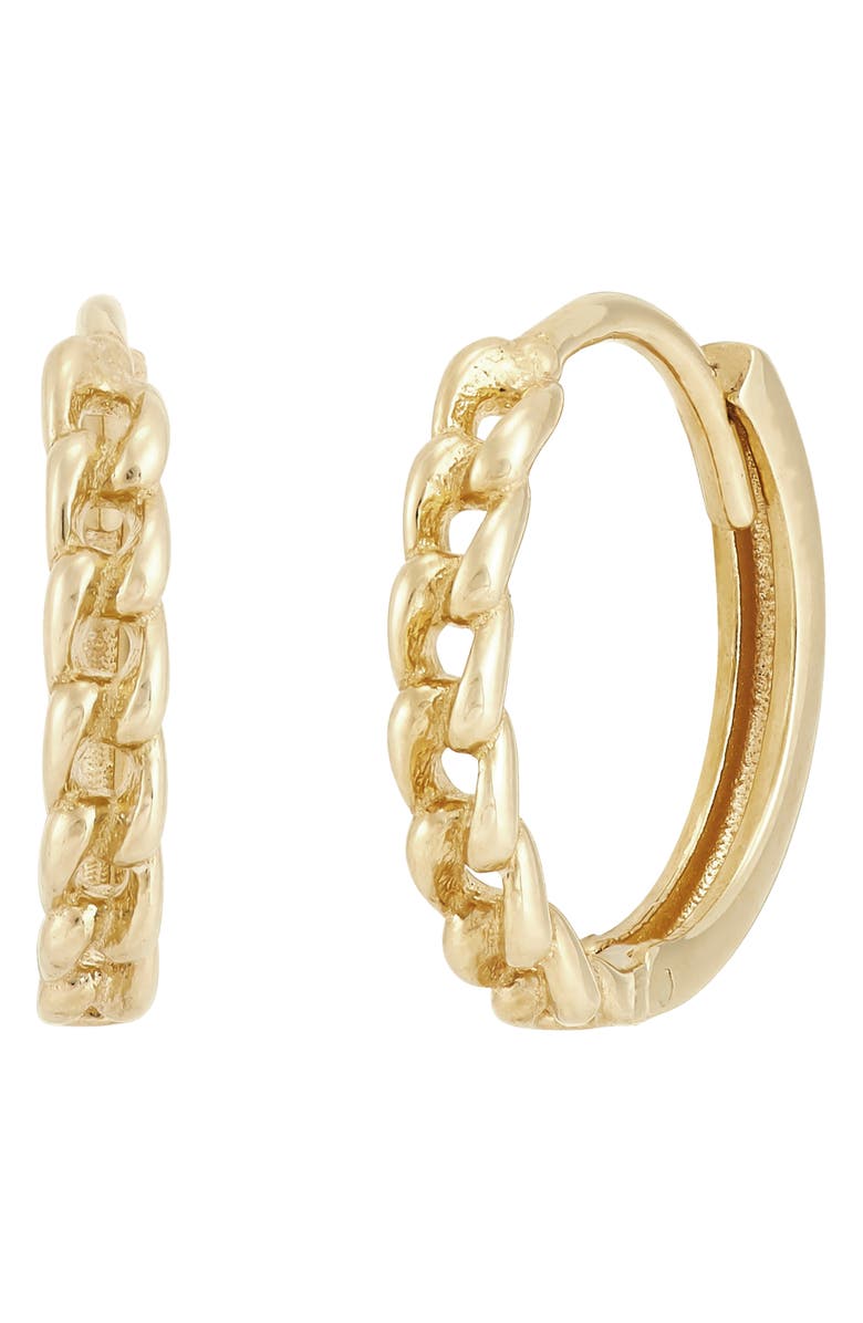 Frankie & Zoe Curb Chain Hoop Earrings, Main, color, Yellow Gold
