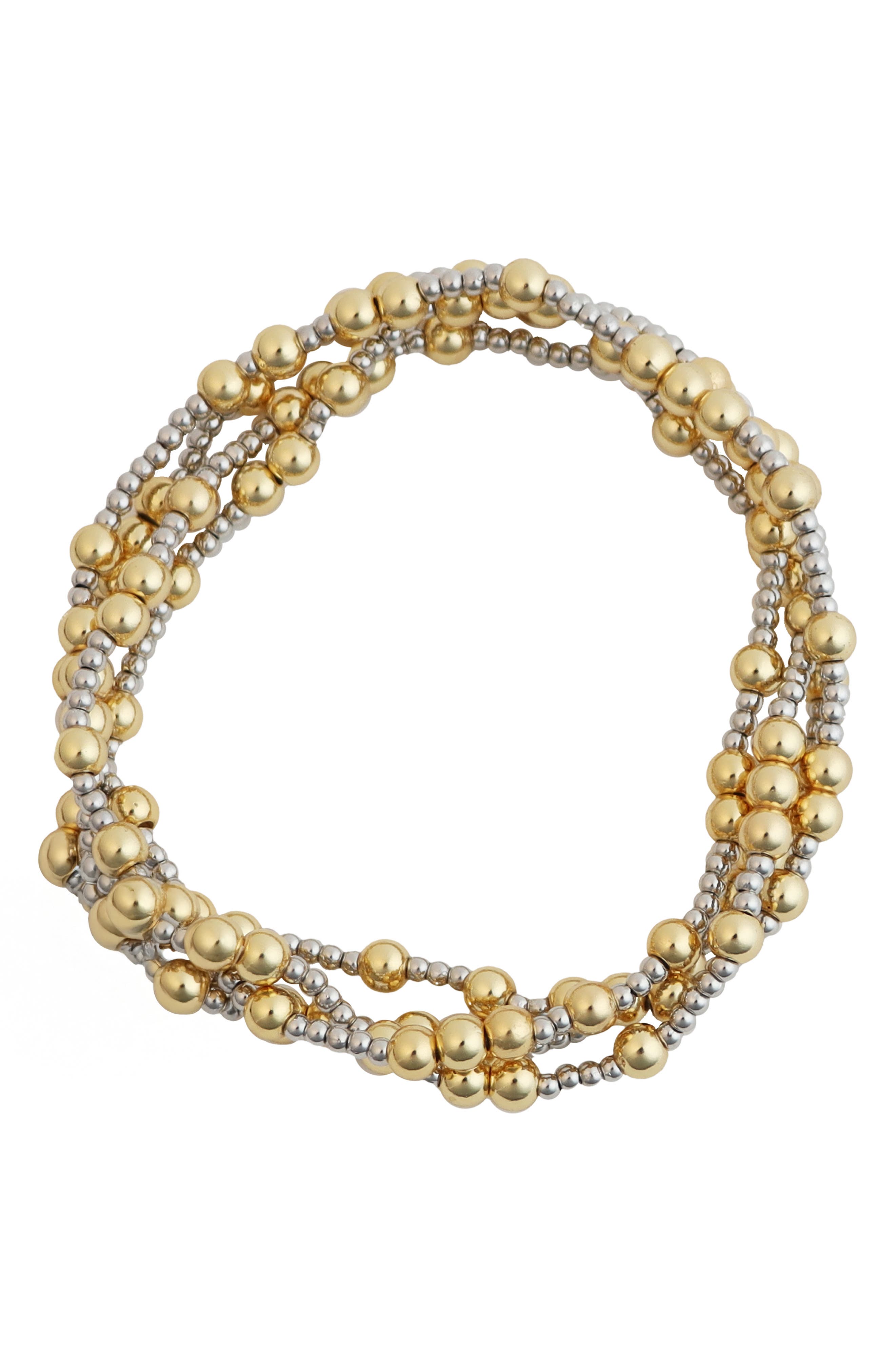 Panacea Set of 2 Two-Tone Beaded Stretch Bracelets
