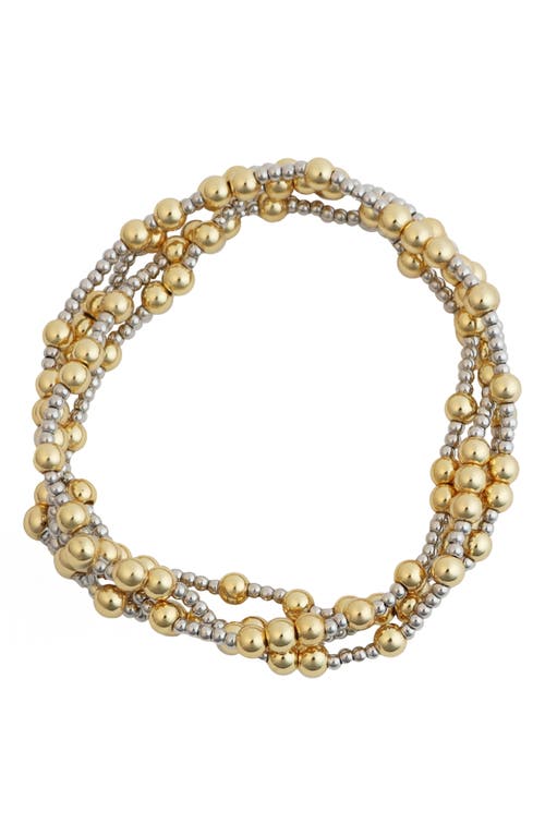 Panacea Set Of 2 Two-tone Beaded Stretch Bracelets In Multi