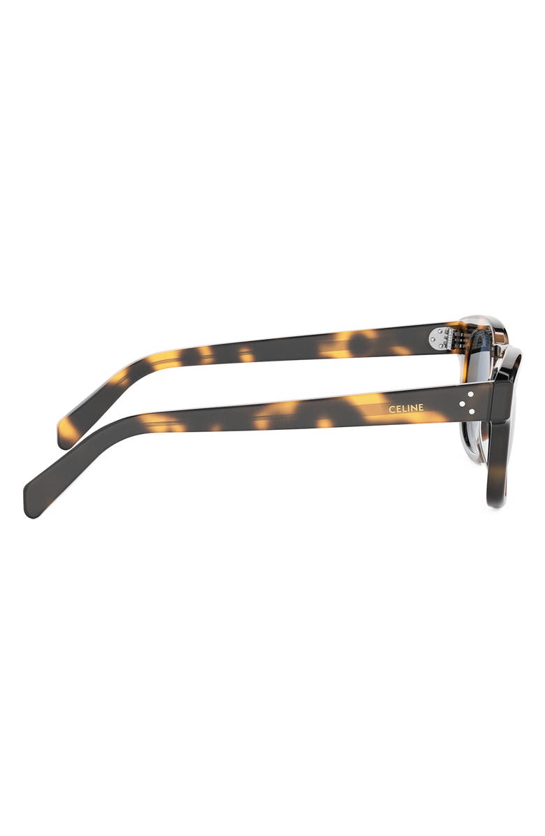 CELINE Bold 3 Dots 49mm Square Sunglasses, Alternate, color, Blonde Havana / Gradient Blue