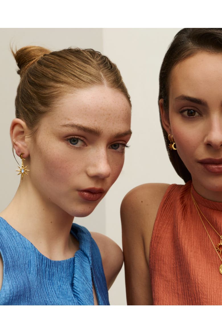 Moonstone Celestial Drop Earrings, Alternate, color, Gold