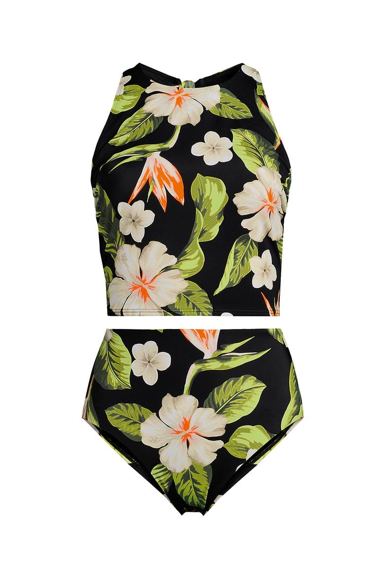Tugless Portrait Back Set, Alternate, color, Hibiscus Floral/Black