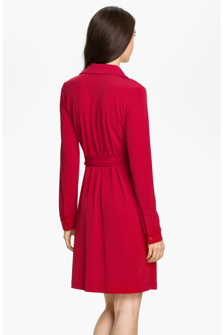 Collared Jersey Wrap Dress, Alternate, color, RED