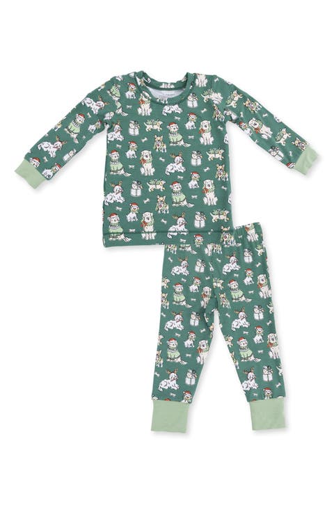 Kids' Christmas Dogs Fitted Two-Piece Pajama Set