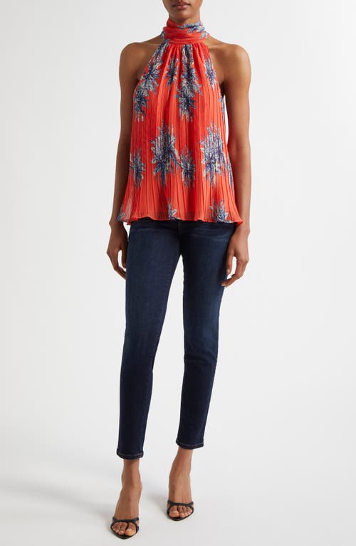 RAMY BROOK RAMY BROOK RACQUEL PRINT TIE BACK SLEEVELESS TOP
