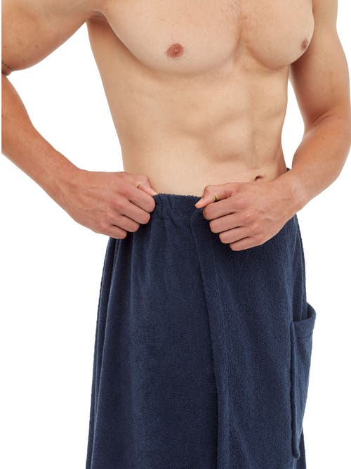 Arus Gots Certified Organic Cotton Shower Wrap In Blue