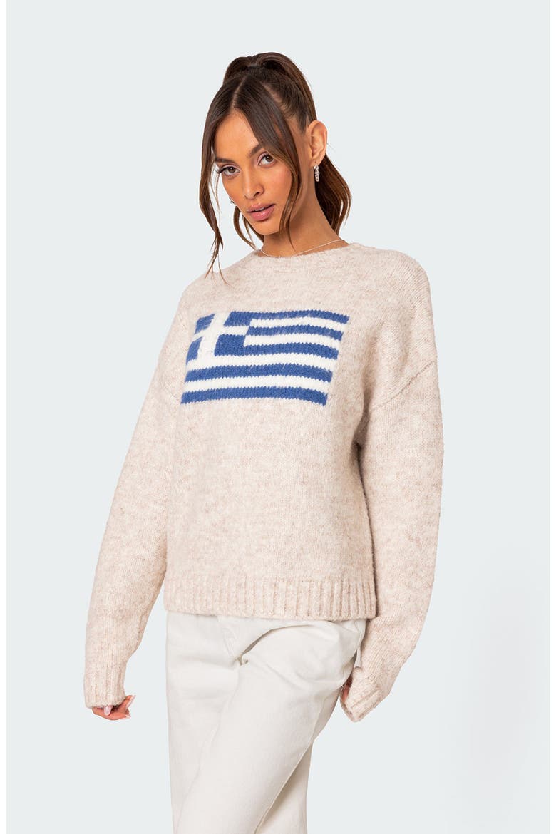 Greece Oversize Chunky Sweater, Alternate, color, STONE