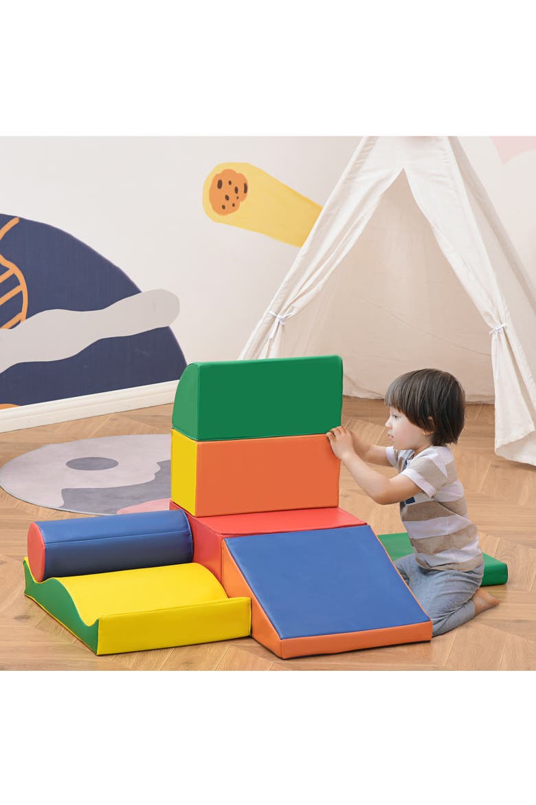 7 Piece Climb and Crawl Activity Play Set, Soft Secure Foam Playset, Alternate, color, multi-colored