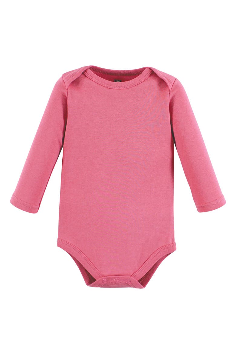 Soft Cotton Long-Sleeve Bodysuits, Alternate, color, Blush Rose Leopard 5-Pack