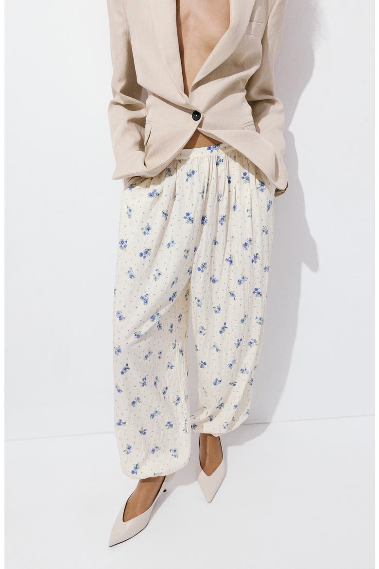 Coya Floral Balloon Pants, Alternate, color, WHITE