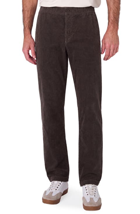 Internal Drawstring Elastic Waist Straight Leg Corduroy Pants