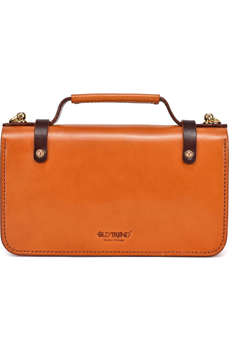 OLD TREND Leather Messenger Bag, Alternate, color, Camel