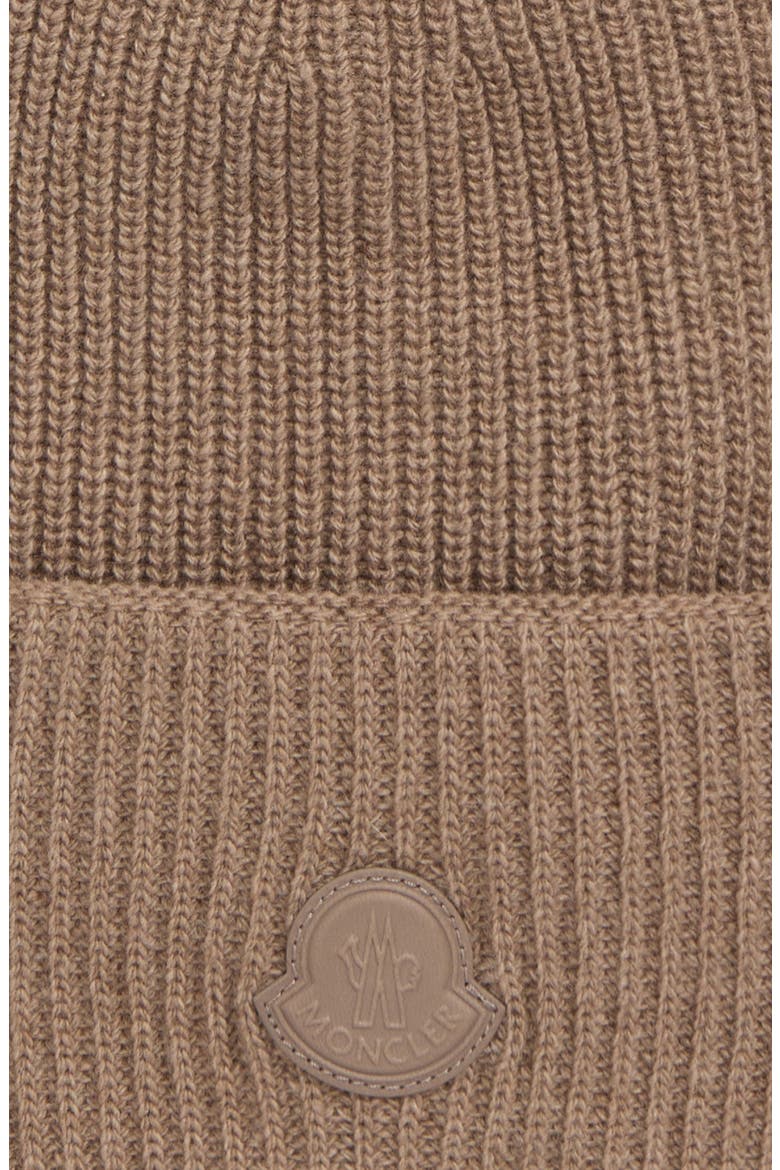 Logo Patch Virgin Wool & Cashmere Beanie, Alternate, color, BEIGE